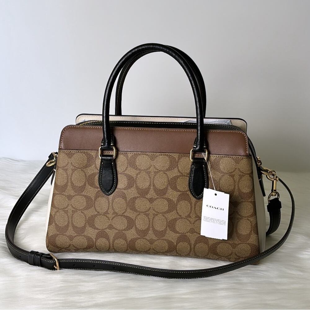 NWT Coach Mini Darcie Carryall Bag In Colorblock Signature Canvas Purse980 - Picture 4 of 8